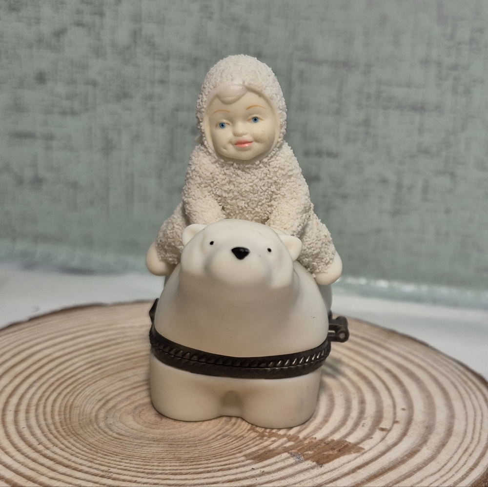 Department 56 Snowbabies ‘Polar Express’ hinged trinket box *Like New No Box